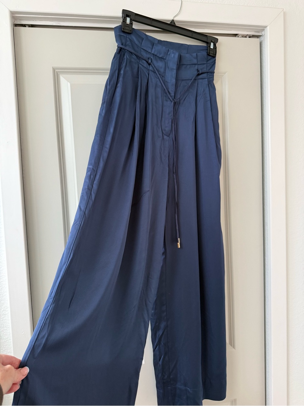 Sheike Dark Navy Trousers with High Waist Detail
